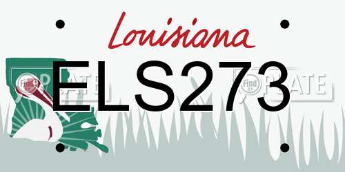 ELS273 Louisiana License Plate