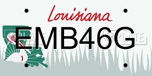 EMB46G Louisiana License Plate