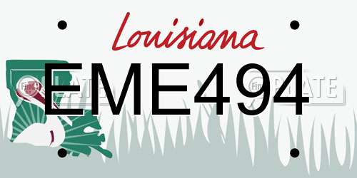 EME494 Louisiana License Plate