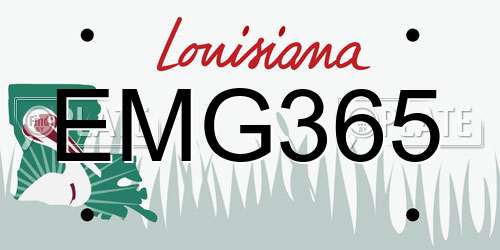 EMG365 Louisiana License Plate