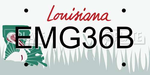 EMG36B Louisiana License Plate
