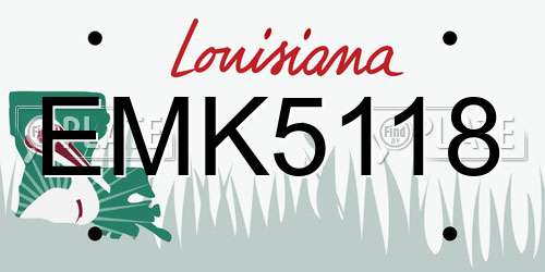 EMK5118 Louisiana License Plate