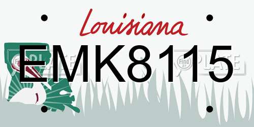 EMK8115 Louisiana License Plate