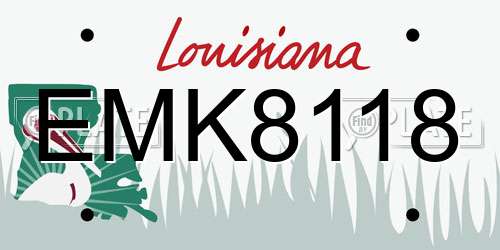 EMK8118 Louisiana License Plate