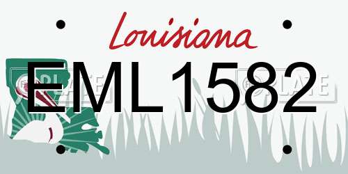 EML1582 Louisiana License Plate