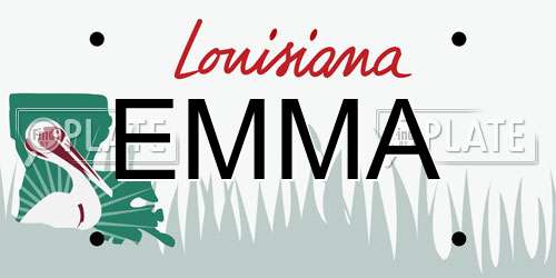 EMMA Louisiana License Plate