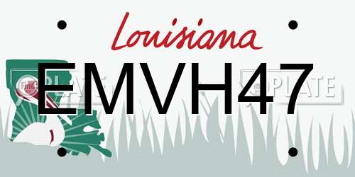 EMVH47 Louisiana License Plate