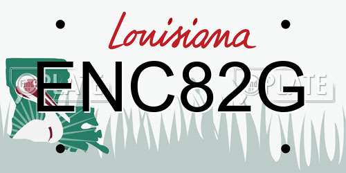 ENC82G Louisiana License Plate