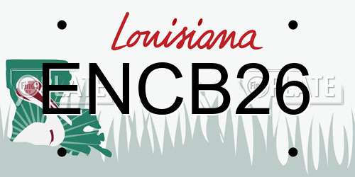 ENCB26 Louisiana License Plate