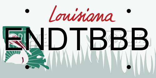ENDTBBB Louisiana License Plate