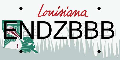ENDZBBB Louisiana License Plate