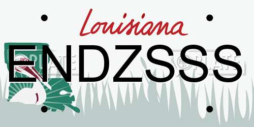 ENDZSSS Louisiana License Plate