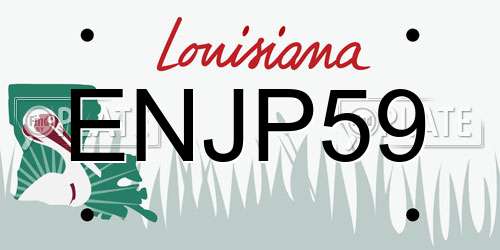 ENJP59 Louisiana License Plate