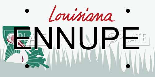 ENNUPE Louisiana License Plate