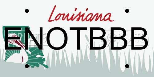ENOTBBB Louisiana License Plate
