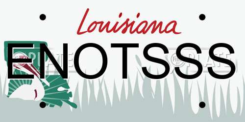 ENOTSSS Louisiana License Plate