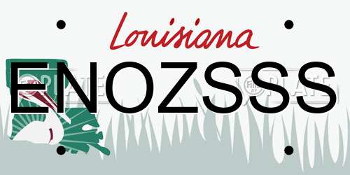 ENOZSSS Louisiana License Plate