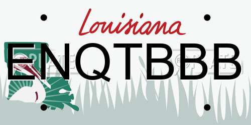 ENQTBBB Louisiana License Plate