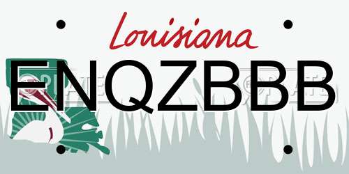 ENQZBBB Louisiana License Plate