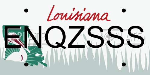 ENQZSSS Louisiana License Plate