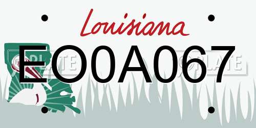 EO0A067 Louisiana License Plate