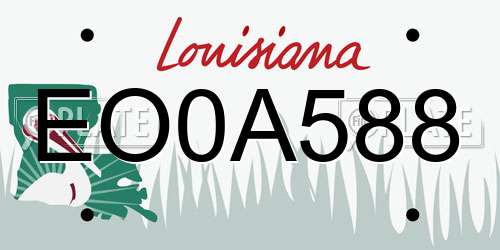 EO0A588 Louisiana License Plate