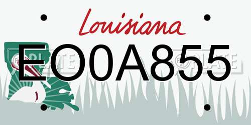 EO0A855 Louisiana License Plate