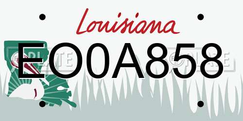 EO0A858 Louisiana License Plate