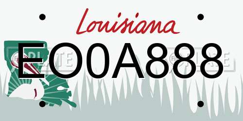 EO0A888 Louisiana License Plate