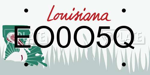 EO0O5Q Louisiana License Plate