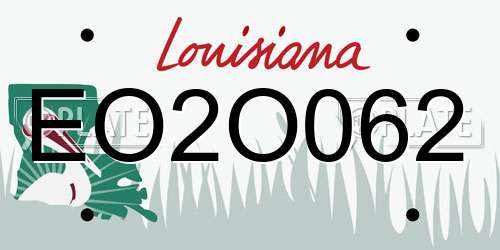 EO2O062 Louisiana License Plate