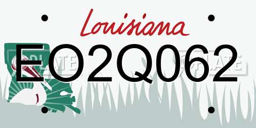 EO2Q062 Louisiana License Plate