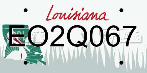EO2Q067 Louisiana License Plate