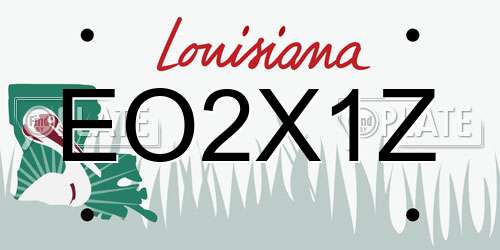 EO2X1Z Louisiana License Plate