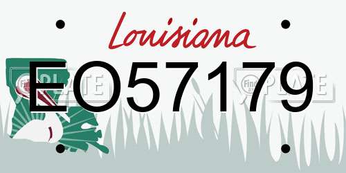 EO57179 Louisiana License Plate