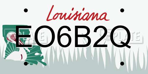 EO6B2Q Louisiana License Plate