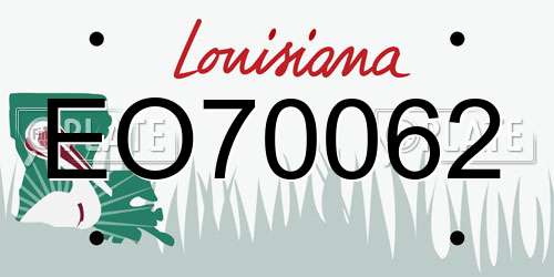 EO70062 Louisiana License Plate