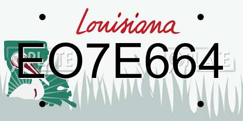 EO7E664 Louisiana License Plate