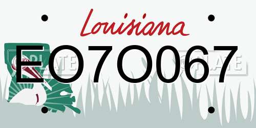EO7O067 Louisiana License Plate