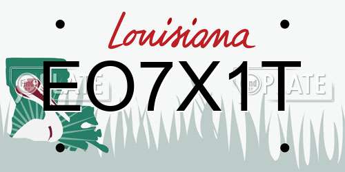 EO7X1T Louisiana License Plate