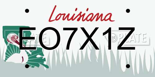 EO7X1Z Louisiana License Plate