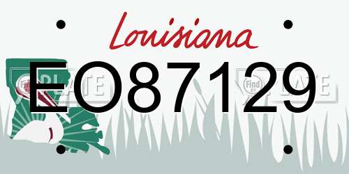 EO87129 Louisiana License Plate