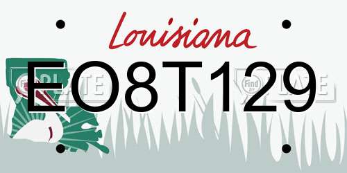 EO8T129 Louisiana License Plate