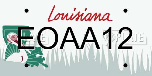 EOAA12 Louisiana License Plate