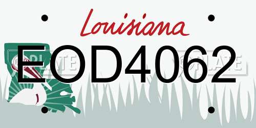 EOD4062 Louisiana License Plate