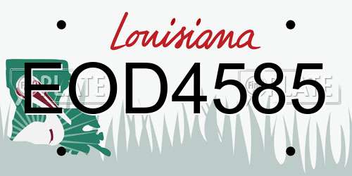 EOD4585 Louisiana License Plate