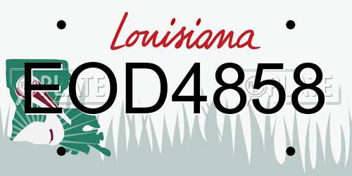 EOD4858 Louisiana License Plate