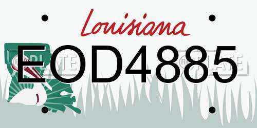 EOD4885 Louisiana License Plate
