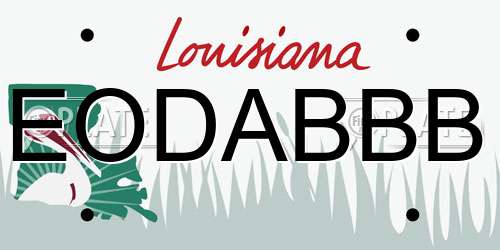 EODABBB Louisiana License Plate