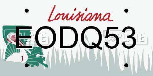 EODQ53 Louisiana License Plate